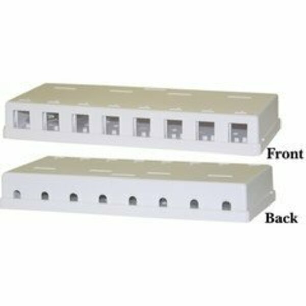 Swe-Tech 3C Blank Surface Mount Box for Keystones, 8 Port, White FWT300-3148E